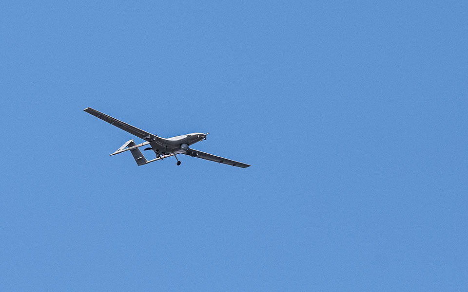 Turkish UAV flies over Astakida Kasou
