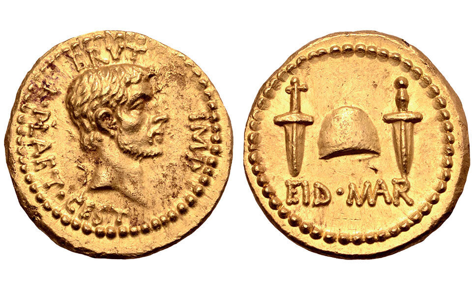 Rare coin, minted by Brutus to mark Caesar’s death, is returned to Greece