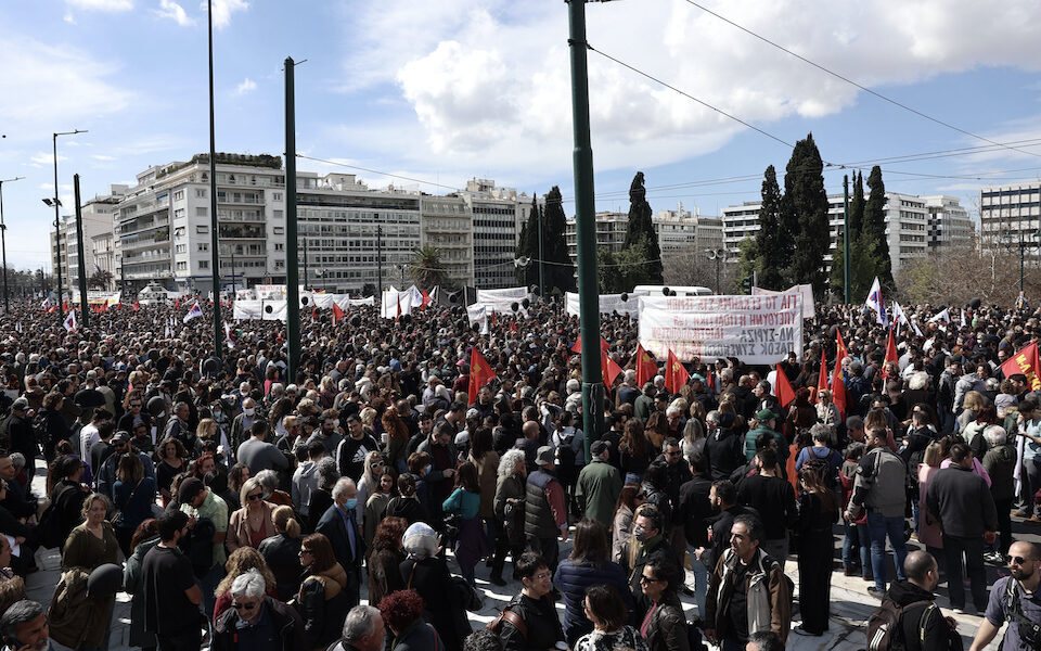 More than 40,000 people marched in Athens according to the police