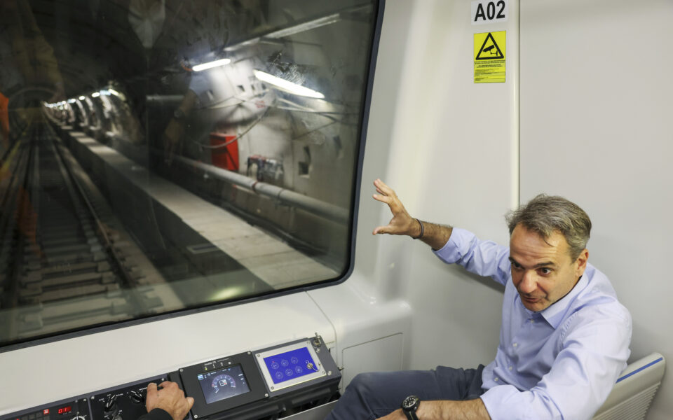 PM rides Thessaloniki metro’s first trial run