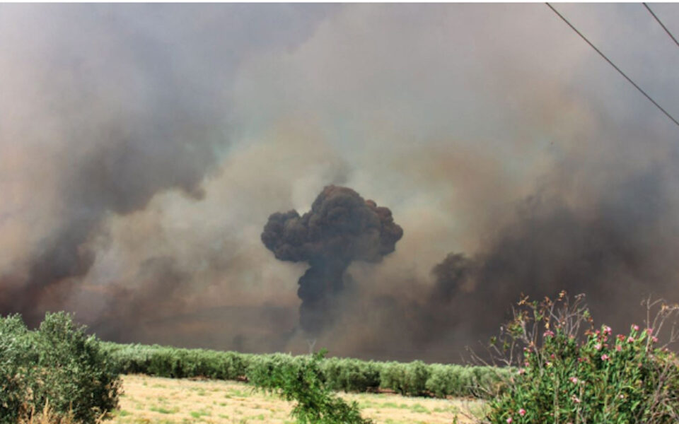 Wildfire hits air force ammunition depot