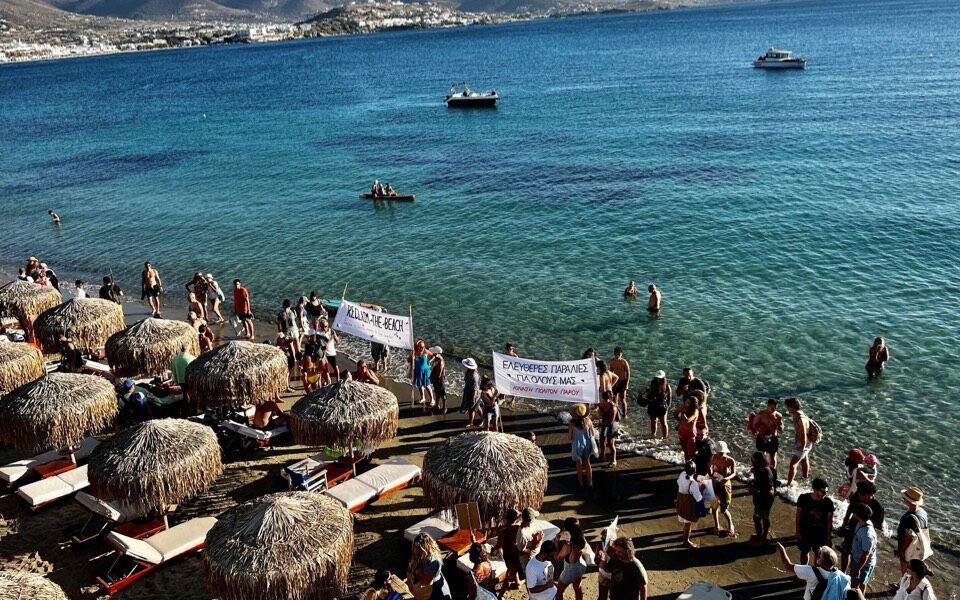 Greeks protest for space on the beach as pricey sunbeds multiply