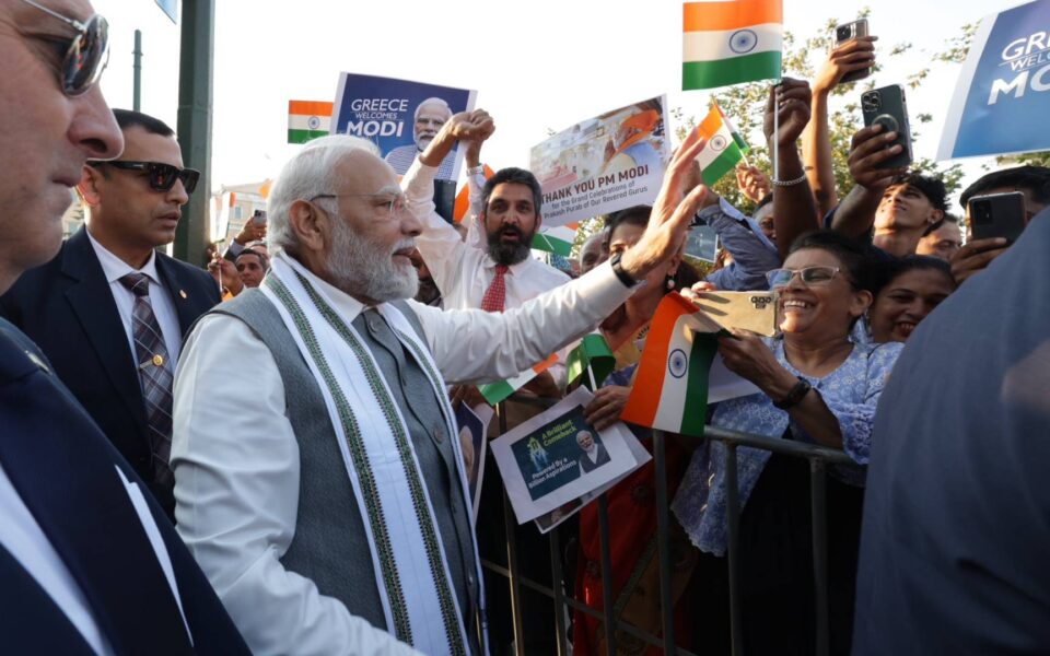 Indian PM Modi lands in Athens