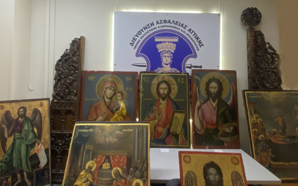 Stolen church icons and wood carvings located in Attica monastery