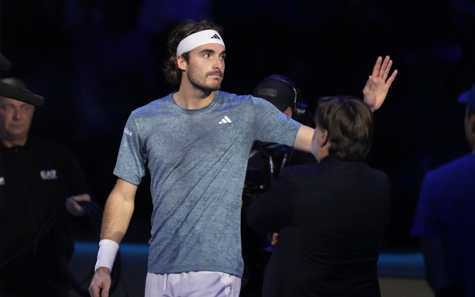 Stefanos Tsitsipas withdraws from the ATP Finals after a back injury ends his match against Rune