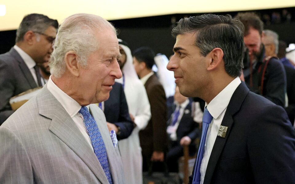 Charles, Rishi and the blue and white tie