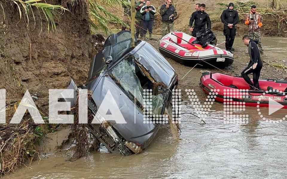 Search for missing driver continues after car swept away in Ilia