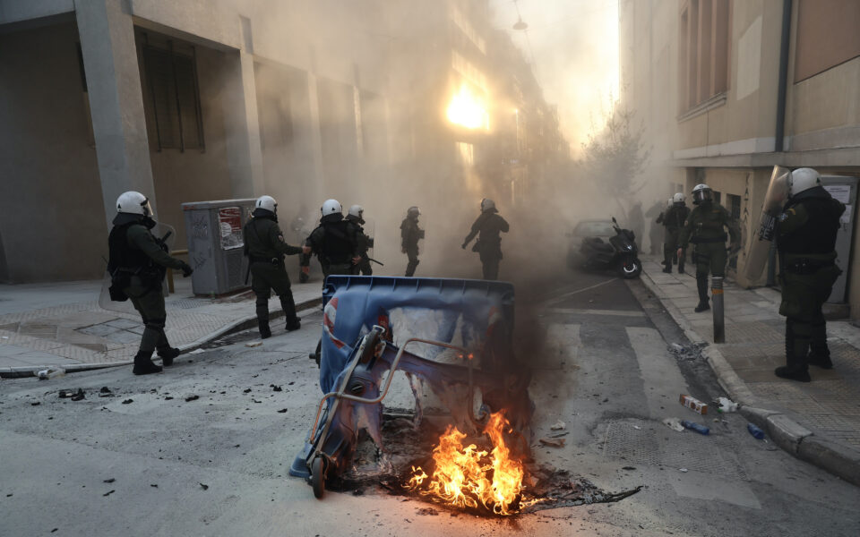 Clashes break out after student rally in central Athens