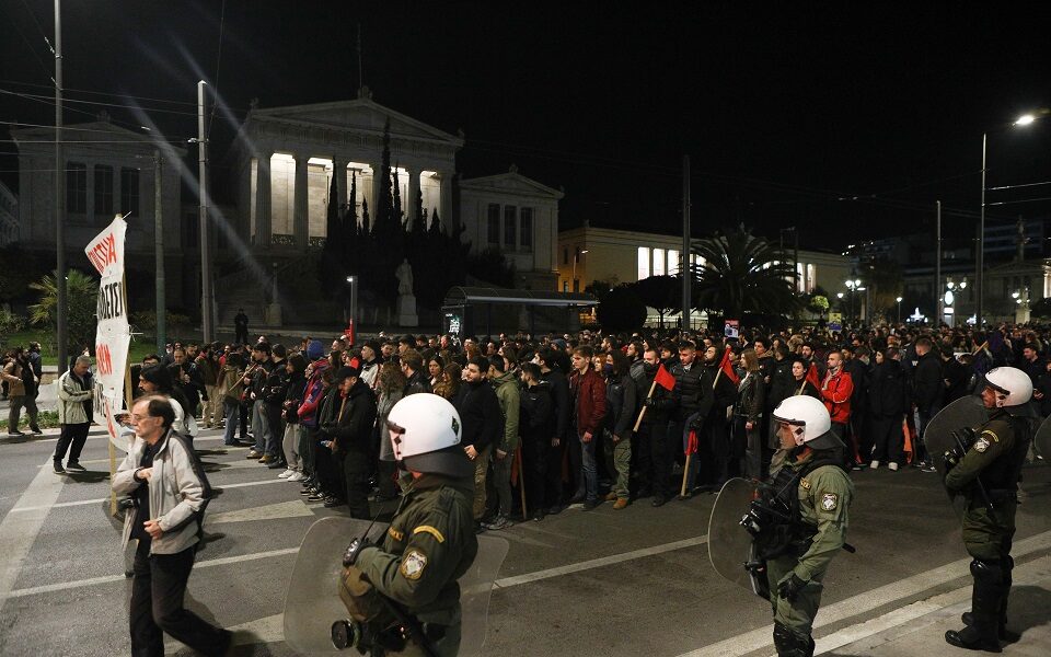Students in Athens protest police operation in northern Greece