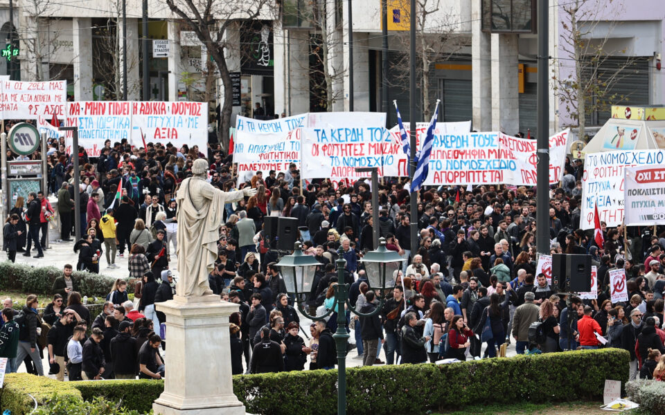 Plans for private universities in Greece trigger a political divide and weeks of protests