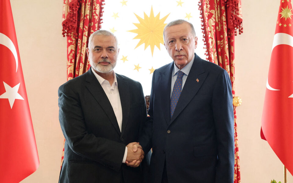 Erdogan meets Hamas leader in Turkey, discusses efforts for regional peace