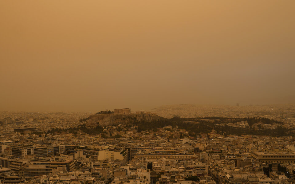 Martian skies over Athens? Greece’s capital turns an orange hue with dust clouds from North Africa