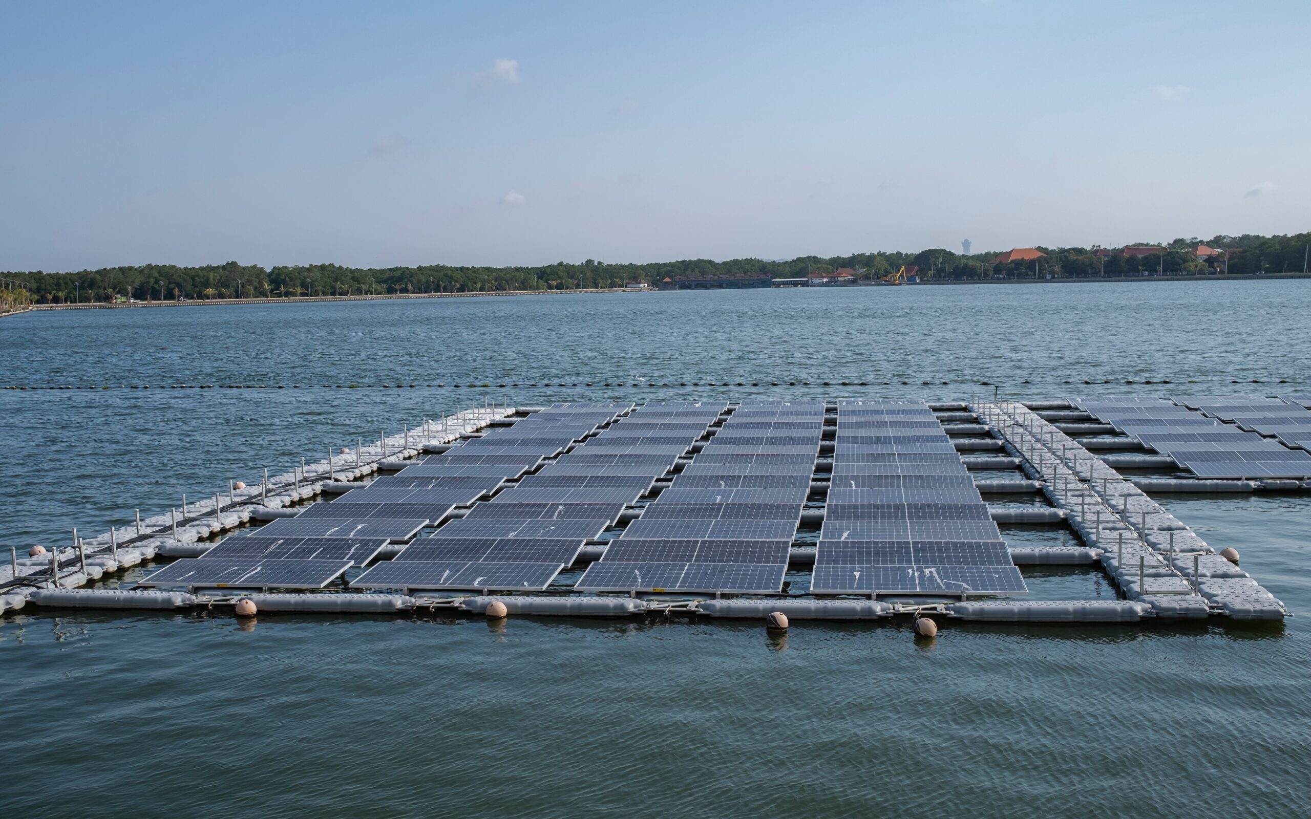 Floating solar panels mulled image