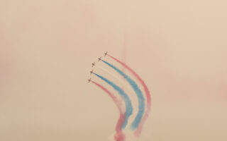 Red Arrows swish through dusty Athens sky 